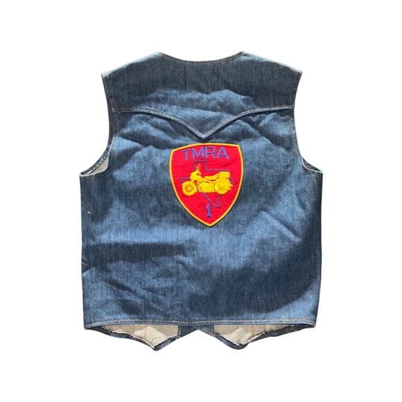 Vintage DeeCee Denim Button Up Western Vest: Men’s Size 46: Motorcycle Cut - Picture 2 of 5